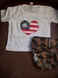 4th of July Pocket Diaper & Heart Flag Tee Set - Large - CLEARANCE