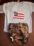 4th of July Pocket Diaper & Flag Tee Set - Large - CLEARANCE