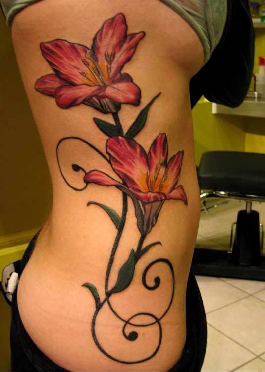 Sexy girls flowers tattoo