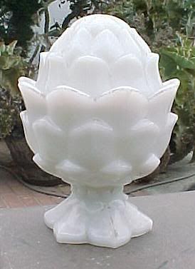 Milk Glass Artichoke Covered Dish Vallerysthal 1889