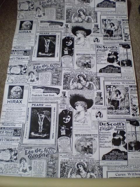 1970s ROLL VINTAGE Victorian Newspaper Ads WALLPAPER