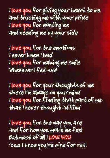 i love you boyfriend poems. cute i love you poems for your