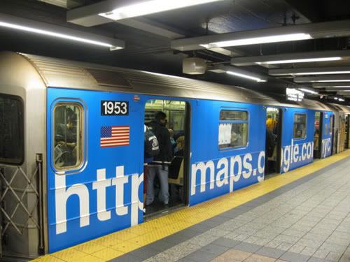[图]google地图在美国纽约地铁的广告