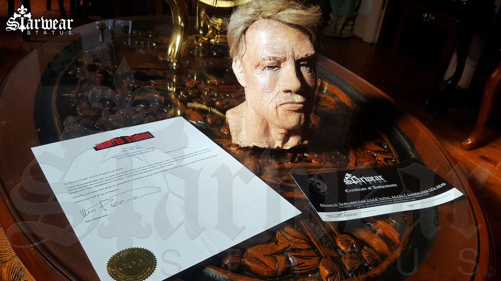 TOTAL RECALL Arnold Schwarzenegger Screen Used Worn Movie Bust Prop
