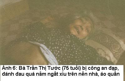 Bà Tr&#7847;n Th&#7883; T&#432;&#7899;c (75 tu&#7893;i) b&#7883; công an &#273;&#7841;p, &#273;ánh &#273;