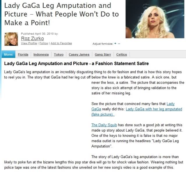 Lady Gaga Amputated