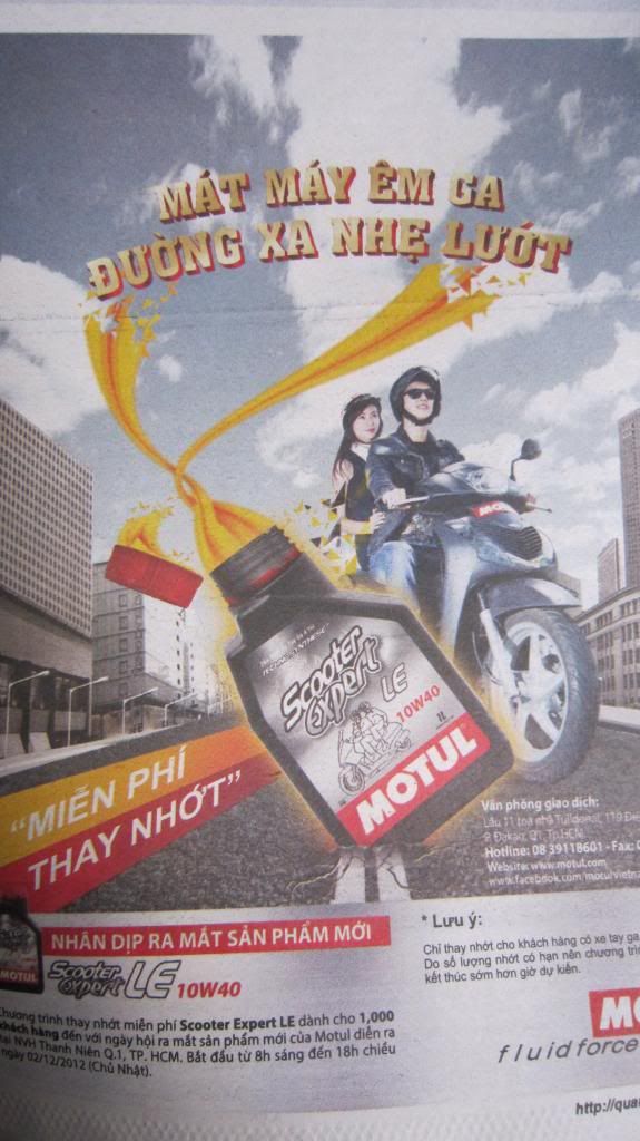 Anh em nào có xe tay ga thì cùng đi thay nhớt MOTUL miễn phí nè!! ^^ - 1