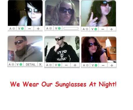 Sunglasses at night!