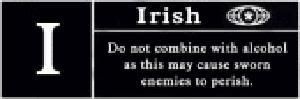 irish warning lable