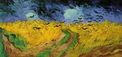 an image of Wheatfield with Crows