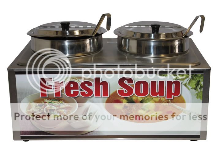 Twin Soup Merchandiser Warmer + Inserts, Ladles & Lids  
