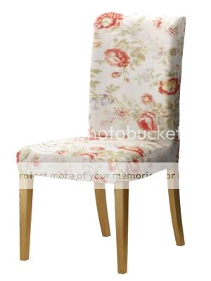 IKEA Floral Slipcover Pink Ivory Rose Henriksdal Dining Chair Slipcover