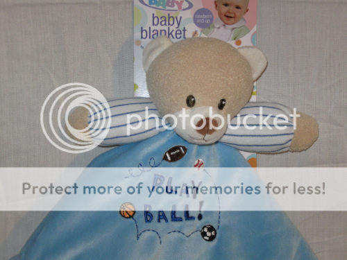 Boy Blue Mary Meyer Little MVP Baby Security Blanket Bear Lovey New on 